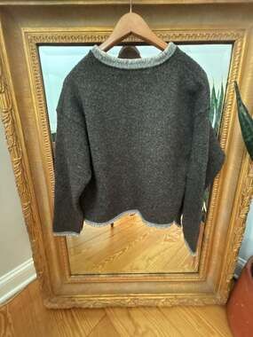 Alps Fine Womens Apparel brown &  Grey Wool Blend Knit Pullover Sweater Size XL